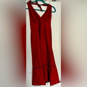 Vintage J. Crew halter dress, red, size 0